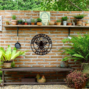 Metal Bee Sign | Customizable Weatherproof Door Hanger